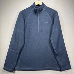 The North Face Fleece Pullover Mens Medium Gordon Lyons Quarter Zip Navy Blue